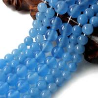 Blå Chalcedony Bead, Runde, naturlig, forskellig størrelse for valg, blå, Solgt Per Ca. 15.7 inch Strand