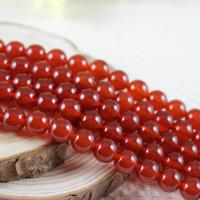 Φυσικά Χάντρες Red Agate, Γύρος, φυσικός, διαφορετικό μέγεθος για την επιλογή, κόκκινος, Sold Per Περίπου 15.7 inch Strand