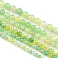 Prirodni Zeleni ahat perle, Green Agate, Krug, prirodan, različite veličine za izbor, Prodano Per Približno 15.7 inčni Strand