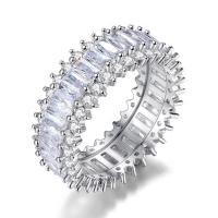 Sárgaréz Finger Ring, platinával bevont, egynemű & különböző méretű a választás & mikro egyengetni cirkónia, nikkel, ólom és kadmium mentes, Által értékesített PC