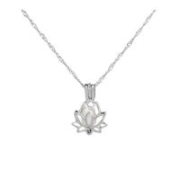 Zoetwater Pearl Locket Necklace, Zinc Alloy, met ijzeren ketting & parel & Messing, met 5cm extender keten, platinum plated, verschillende stijlen voor de keuze & voor vrouw & met strass & hol, lood en cadmium vrij, 10x26mm-18x49mm, Per verkocht Ca 17.5 inch Strand