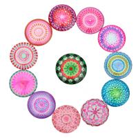 Glass Cabochons Flat Round time gem jewelry & mixed pattern & flat back Sold By Bag