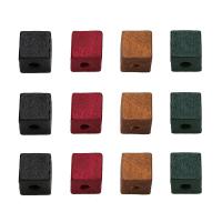 Abalorios de Madera, Cúbico, diverso tamaño para la opción, más colores para la opción, agujero:aproximado 1mm, 50PCs/Bolsa, Vendido por Bolsa