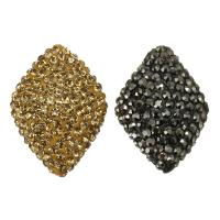 Rhinestone Clay Pave Kralen, met strass, meer kleuren voor de keuze, 18-19x23-25x8-10mm, Gat:Ca 1mm, 10pC's/Lot, Verkocht door Lot