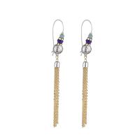 Zinc Alloy Drop Earring, med Glas, jern nyre ørering krog, forgyldt, for kvinde, bly & cadmium fri, 5x100mm, Solgt af par