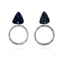 Zinc Alloy Korvakorut, Sinkkiseos, ruostumaton teräs korvakoru viesti, Geometrinen kuvio, päällystetty, naiselle, lyijy ja sen kadmium vapaa, 28x41mm, Myymät Pair