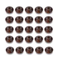 Holzperlen, Holz, Rondell, dunkle Kaffee-Farbe, 7x12mm, Bohrung:ca. 3mm, 200PCs/Tasche, verkauft von Tasche