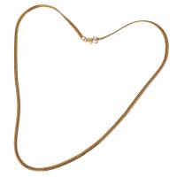 Collar de cadena de latón, metal, chapado en oro de 24 K, cadena de la raspa de arenque & para hombre, libre de níquel, plomo & cadmio, 2.70x1mm, Vendido para aproximado 17.5 Inch Sarta