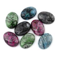 Ripple Gemstone cabochão, Oval achatado, traseira plana, Mais cores pare escolha, 18x25x7mm, 5PCs/Bag, vendido por Bag