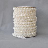 Bead Garland Strand, ABS plast pärla, med plast slid, Blomma, beige, 10mm, 25m/PC, 25m/PC, Säljs av PC