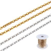 Stainless Steel Oval Chain with plastic spool plated Sold By Spool