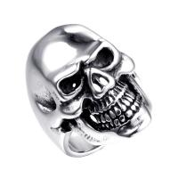 Rustfrit stål Mænd Finger Ring, Stainless Steel, Skull, forgyldt, forskellig størrelse for valg & for mennesket & sværte, flere farver til valg, Solgt af PC