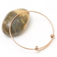 Rozsdamentes acél bangle, Stainless Steel, galvanizált, egynemű & állítható, több színt a választás, Belső átmérő:Kb 68mm, Által értékesített PC