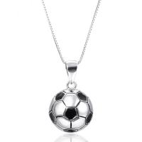 925 Sterling Silber Anhänger, Fussball, für Frau, 12x18.8mm, Bohrung:ca. 5mm, 1/PC, verkauft von PC