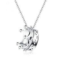 Pendentif en argent Sterling 925, couronne, pour femme, 12x12mm, Trou:Environ 5mm, 1/PC, Vendu par PC