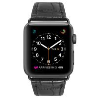 Cuero Venda de reloj, con acero inoxidable, iónico negro, Sostenible & para el reloj de apple & diverso tamaño para la opción, más colores para la opción, longitud aproximado 8.5 Inch, Vendido por UD