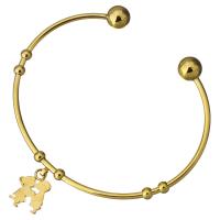 Roestvrij staal armbanden, Paar, gold plated, verschillende stijlen voor de keuze & voor vrouw, 11x14mm, 2mm, 8mm, Binnendiameter:Ca 63x48mm, Verkocht door PC