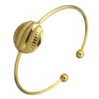 Roestvrij staal armbanden, gold plated, voor vrouw, 19mm, 2mm, 6mm, Binnendiameter:Ca 58x55mm, Verkocht door PC