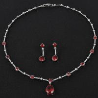 Ciúbach Zirconia Micrimhilseogra réiteodh seiteanna Jewelry Prás, earring & muince, platanam plátáilte, micrea réiteach zirconia ciúbach & do bhean, dathanna níos mó le haghaidh rogha, nicil, luaidhe & caidmiam saor in aisce, 25mm,15mm, Fad Thart 17.3 Inse, Díolta De réir Socraigh