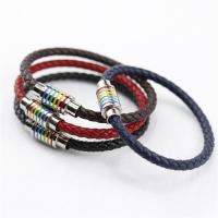 PU Leder Armband, mit Edelstahl, unisex, keine, verkauft per ca. 8.6 ZollInch Strang