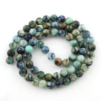 Blue Speckle Stone Kraal, Ronde, verschillende grootte voor keus, Gat:Ca 1mm, Per verkocht Ca 15.5 inch Strand