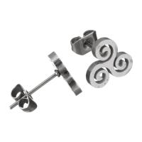 Roestvrij staal Stud Earrings, voor vrouw, oorspronkelijke kleur, 9x8.50mm, 12paren/Lot, Verkocht door Lot