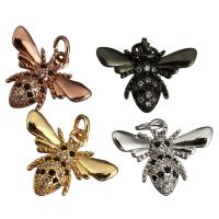 Cubic Zirconia Micro Pave Brass Pendant Bee plated micro pave cubic zirconia Approx 3mm Sold By Lot