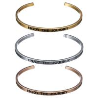 Bracelet en acier inoxydable, Placage, avec le motif de lettre & pour femme, plus de couleurs à choisir, 4mm, Diamètre intérieur:Environ 62mm, Vendu par PC