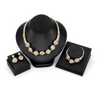 Zinc Alloy Jewelry Set bracelet & earring & necklace with Cats Eye gold color plated bar chain & for woman nickel lead & cadmium free Length Approx 16.92 Inch Sold By Set