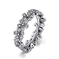 Thailand Sterling Zilver vinger Ring, Thailand Sterling Silver, Bloem, uniseks & verschillende grootte voor keus & micro pave zirconia, 6mm, Verkocht door PC