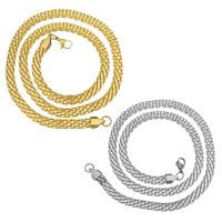 Ruostumaton teräs Kaulakoru, päällystetty, Unisex & Curb Chain, enemmän värejä valinta, 6mm, Myyty Per N. 20.5 tuuma Strand