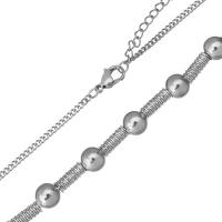 Stainless Steel Chain Ogrlica, Nehrđajući čelik, s 2Inch Produžetak lanac, rubnik lanac & za žene, izvorna boja, 7.5x8mm, 10x4mm, Dužina Približno 18 inčni, 10pramenovi/Lot, Prodano By Lot