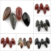 Gemstone Siogairlín, le bannaí práis, Teardrop, ábhair éagsúla do rogha & ilghnéitheach, 21x56x18-23x62x21mm, Poll:Thart 4x6mm, Díolta De réir PC