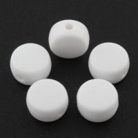 Perline in acrilico a colore solido, Cerchio piatto, bianco, 7x3mm, Foro:Appross. 1mm, Appross. 3500PC/borsa, Venduto da borsa