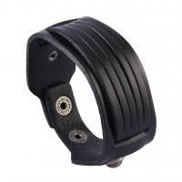 Rindsleder Armband, Kuhhaut, mit Zinklegierung, metallschwarz plattiert, unisex, keine, 33mm, 18mm, verkauft per ca. 9.1 ZollInch Strang