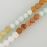 Rainbow Jasper Kraal, Ronde, verschillende grootte voor keus & frosted, Gat:Ca 1mm, Per verkocht Ca 15.5 inch Strand