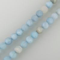 Aquamarijn Kraal, Ronde, verschillende grootte voor keus & frosted, Gat:Ca 1mm, Per verkocht Ca 15.5 inch Strand