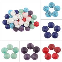 Pedras preciosas de cabochons , misto de pedras semi-preciosas, Roda plana, materiais diferentes para a escolha & traseira plana & facetada, 12x6mm, 5PCs/Bag, vendido por Bag