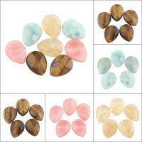 Gemstone Cabochons, Edelsteen, Traan, verschillende materialen voor de keuze & platte achterkant & gefacetteerde, 12x16x6mm, 5pC's/Bag, Verkocht door Bag