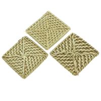 Riet kostuum accessoires, Squaredelle, handgemaakt & geweven patroon, 50x49x6mm-49x51x6mm, 50pC's/Bag, Verkocht door Bag