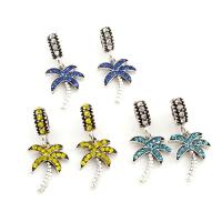 European Stil Zinklegierung Anhänger, Palm Tree, antik silberfarben plattiert, ohne troll & mit Strass, keine, frei von Blei & Kadmium, 14x26x4mm, Bohrung:ca. 5mm, 5PCs/Tasche, verkauft von Tasche