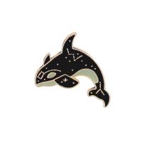 Zinc Alloy krave broche, Dolphin, guldfarve belagt, Unisex & emalje, nikkel, bly & cadmium fri, 31x25mm, Solgt af PC