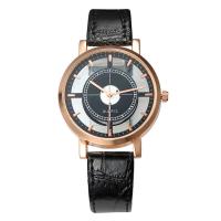 Reloj de Pulsera Unisex, Cuero de PU, con dial de aleación de cinc & Vidrio, chapado en color dorado, unisexo & ajustable, más colores para la opción, Vendido para aproximado 8 Inch Sarta