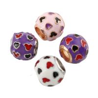 Zinc Alloy European perler, Drum, forgyldt, uden trold & emalje, flere farver til valg, bly & cadmium fri, 9x11mm, Hole:Ca. 5mm, 5pc'er/Bag, Solgt af Bag