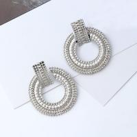 Zinc Alloy Drop Earrings Donut plated for woman nickel lead & cadmium free Sold By Pair