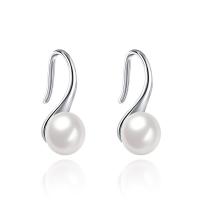 925 Sterling Silver Örhänge, med Freshwater Pearl, naturlig, för kvinna, 6x13.70mm, Säljs av Par