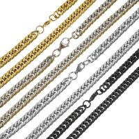 Stainless Steel Chain Ogrlica, Nehrđajući čelik, pozlaćen, rubnik lanac & za čovjeka, više boja za izbor, 8mm, Prodano Per Približno 24 inčni Strand