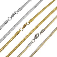 Stainless Steel Chain Ogrlica, Nehrđajući čelik, pozlaćen, rubnik lanac & za čovjeka, više boja za izbor, 3mm, Prodano Per Približno 19.5 inčni Strand