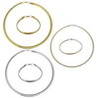 Parures de bijoux en acier inoxydable, Bracelet & collier, Placage, pour homme, plus de couleurs à choisir, 4mm, 4mm, Longueur Environ 18 pouce, Environ 8 pouce, Vendu par fixé