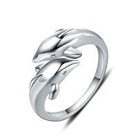 Anillo de Plata Esterlina, plata de ley 925, Delfín, abrir & para mujer, 5mm, tamaño:8, Vendido por UD